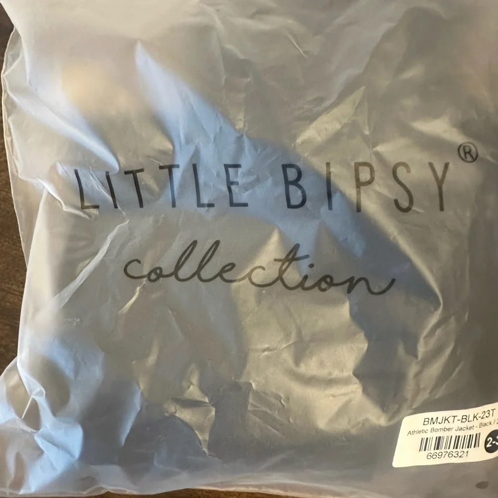 Little Bipsy Black Athletic Bomber Jacket 2-3T‎